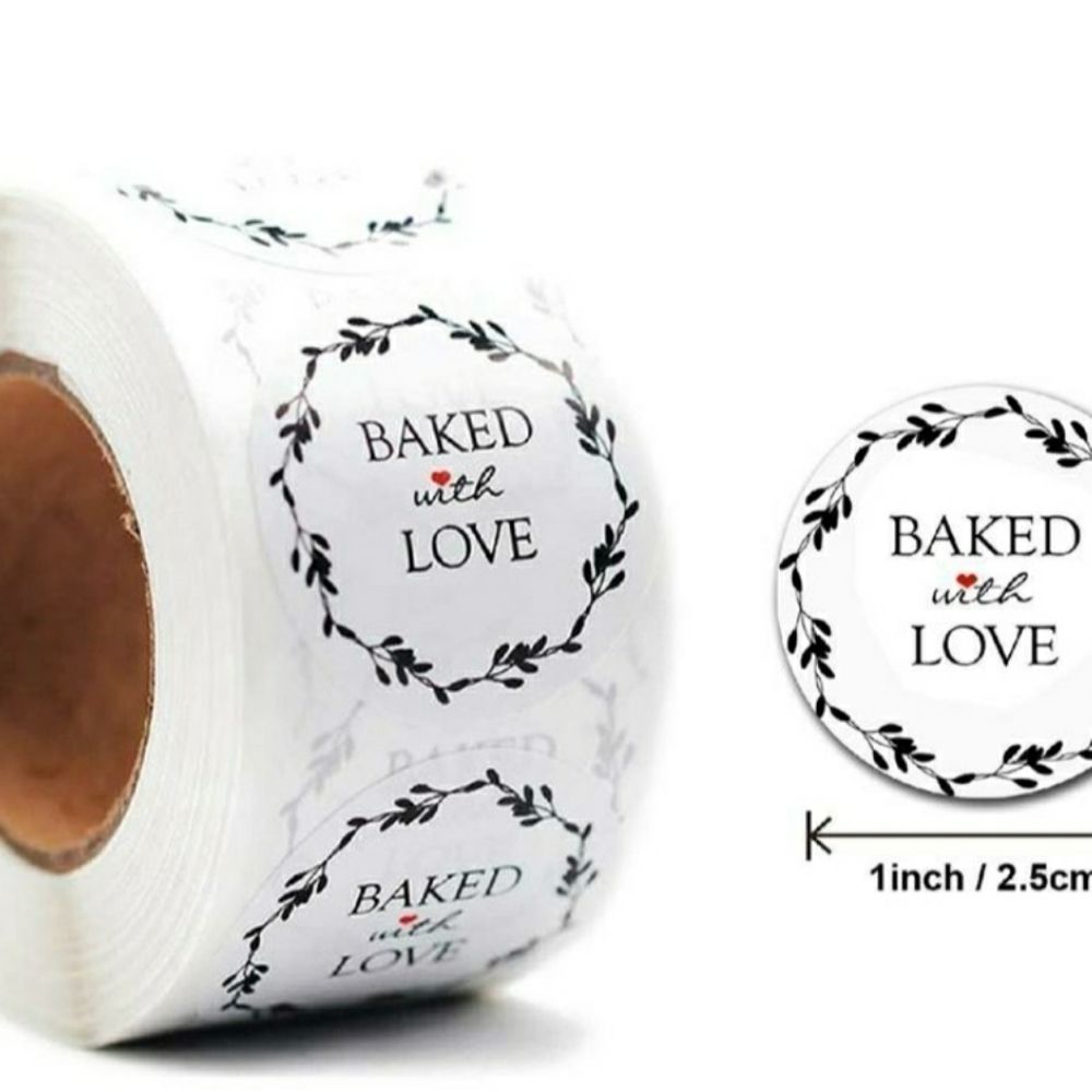 50 Baked With Love Shipping Stickers